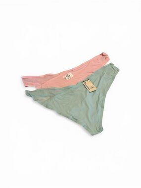 No Boundaries Pastel Pink & Mint Micro Thong Panties - Lot of 2
